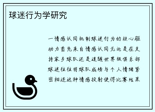 球迷行为学研究